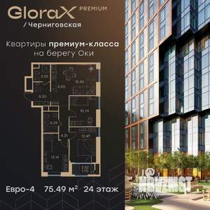 3-к квартира, вторичка, 75м2, 24/32 этаж