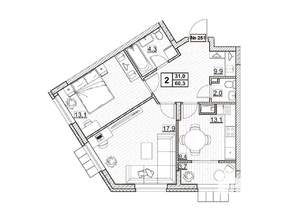 2-к квартира, вторичка, 60м2, 7/24 этаж
