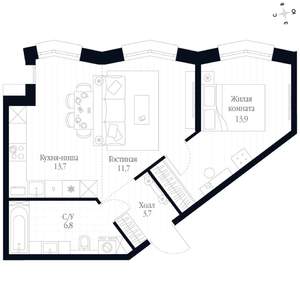 2-к квартира, вторичка, 50м2, 4/20 этаж