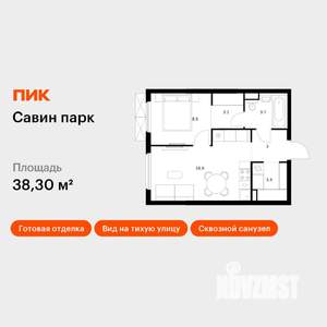 1-к квартира, вторичка, 38м2, 19/25 этаж