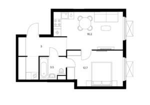 1-к квартира, вторичка, 41м2, 10/25 этаж