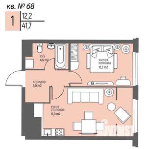 1-к квартира, вторичка, 42м2, 6/25 этаж