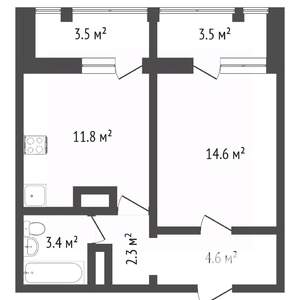 1-к квартира, вторичка, 35м2, 15/17 этаж
