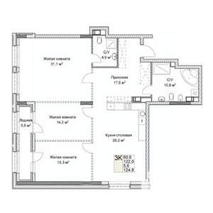 Студия квартира, вторичка, 125м2, 4/9 этаж