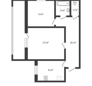 2-к квартира, вторичка, 48м2, 1/10 этаж