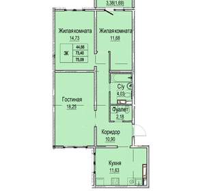3-к квартира, вторичка, 75м2, 8/9 этаж