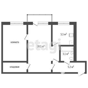 2-к квартира, вторичка, 44м2, 3/5 этаж