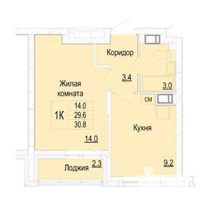 1-к квартира, вторичка, 31м2, 17/25 этаж