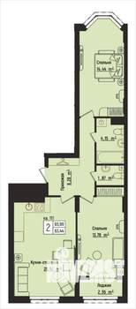 2-к квартира, вторичка, 66м2, 13/15 этаж