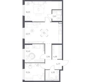 3-к квартира, вторичка, 81м2, 20/21 этаж