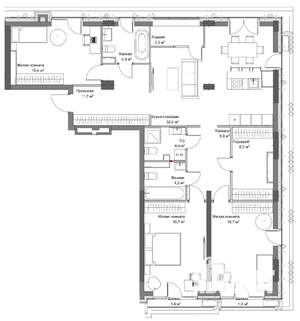 3-к квартира, вторичка, 131м2, 6/6 этаж