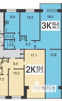 3-к квартира, вторичка, 61м2, 3/9 этаж