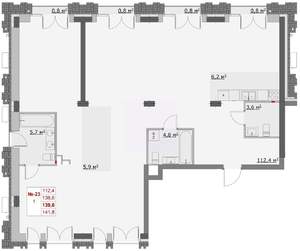 4-к квартира, вторичка, 139м2, 2/6 этаж