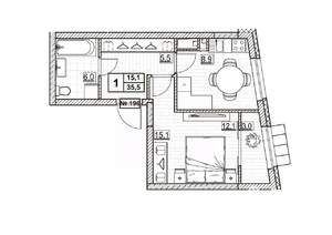 1-к квартира, вторичка, 36м2, 24/24 этаж
