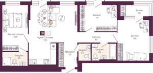 3-к квартира, вторичка, 90м2, 11/19 этаж