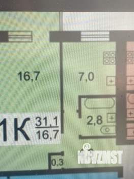 1-к квартира, вторичка, 31м2, 5/5 этаж