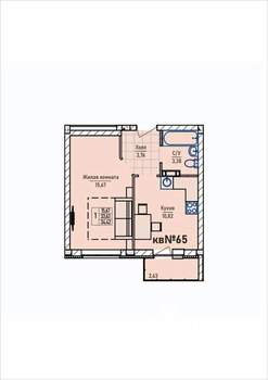 1-к квартира, строящийся дом, 34м2, 3/3 этаж