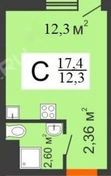 1-к квартира, вторичка, 17м2, 5/10 этаж