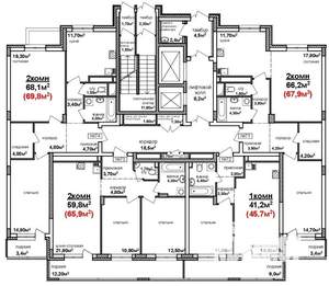 2-к квартира, вторичка, 70м2, 1/19 этаж