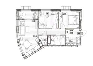 2-к квартира, вторичка, 62м2, 4/24 этаж