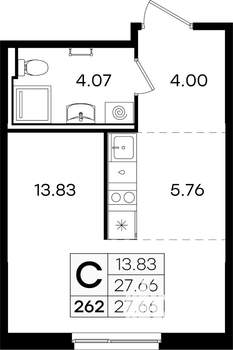 Студия квартира, вторичка, 28м2, 5/9 этаж