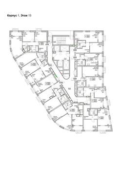 2-к квартира, строящийся дом, 62м2, 13/24 этаж