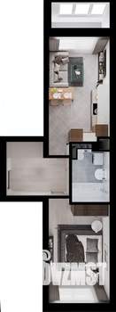 1-к квартира, вторичка, 42м2, 1/4 этаж