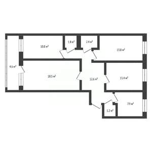 4-к квартира, вторичка, 111м2, 1/5 этаж