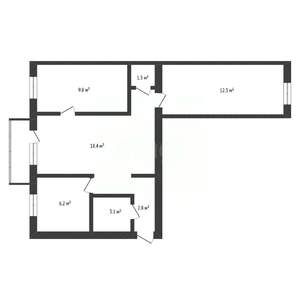 3-к квартира, вторичка, 56м2, 5/5 этаж