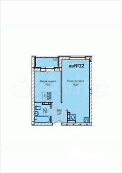 1-к квартира, строящийся дом, 36м2, 3/3 этаж