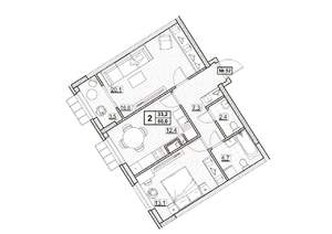 2-к квартира, вторичка, 60м2, 7/24 этаж