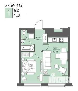1-к квартира, вторичка, 40м2, 10/20 этаж