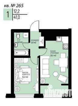 1-к квартира, вторичка, 41м2, 3/20 этаж