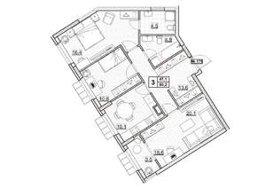3-к квартира, вторичка, 80м2, 21/24 этаж