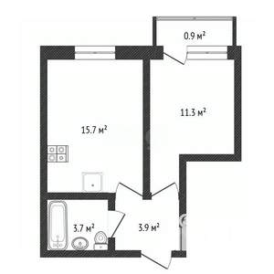 1-к квартира, вторичка, 36м2, 2/4 этаж