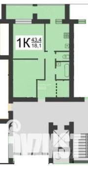 1-к квартира, вторичка, 44м2, 6/11 этаж