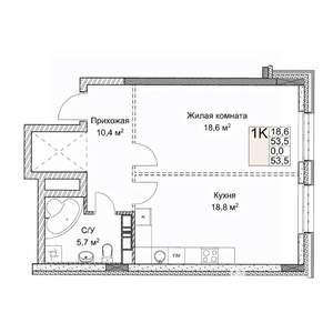 Студия квартира, вторичка, 54м2, 5/9 этаж