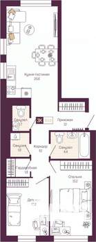 2-к квартира, вторичка, 63м2, 15/19 этаж