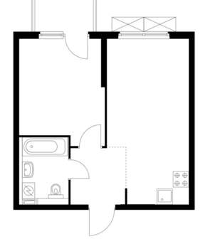 1-к квартира, вторичка, 39м2, 22/25 этаж