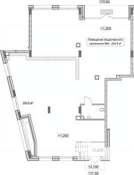 Студия квартира, вторичка, 206м2, 1/9 этаж