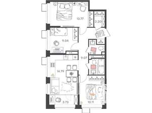 3-к квартира, вторичка, 68м2, 15/21 этаж