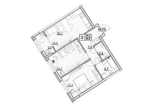 2-к квартира, вторичка, 61м2, 10/24 этаж