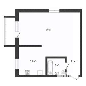 1-к квартира, вторичка, 31м2, 4/5 этаж