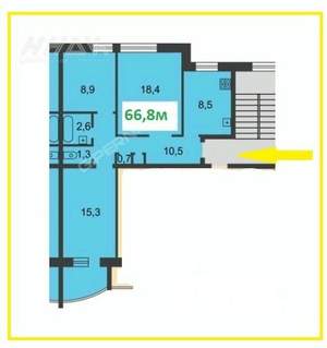3-к квартира, вторичка, 67м2, 7/10 этаж
