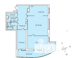 3-к квартира, строящийся дом, 126м2, 19/25 этаж