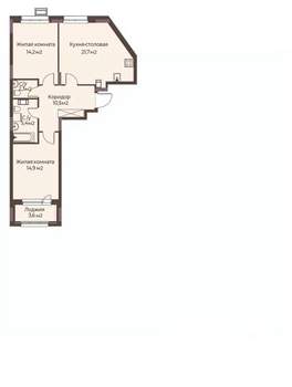 2-к квартира, строящийся дом, 71м2, 2/12 этаж