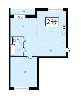 2-к квартира, вторичка, 61м2, 5/11 этаж