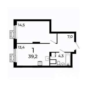 1-к квартира, вторичка, 39м2, 7/19 этаж