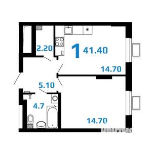 1-к квартира, вторичка, 41м2, 10/10 этаж