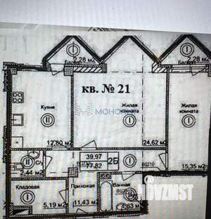 2-к квартира, вторичка, 76м2, 5/16 этаж